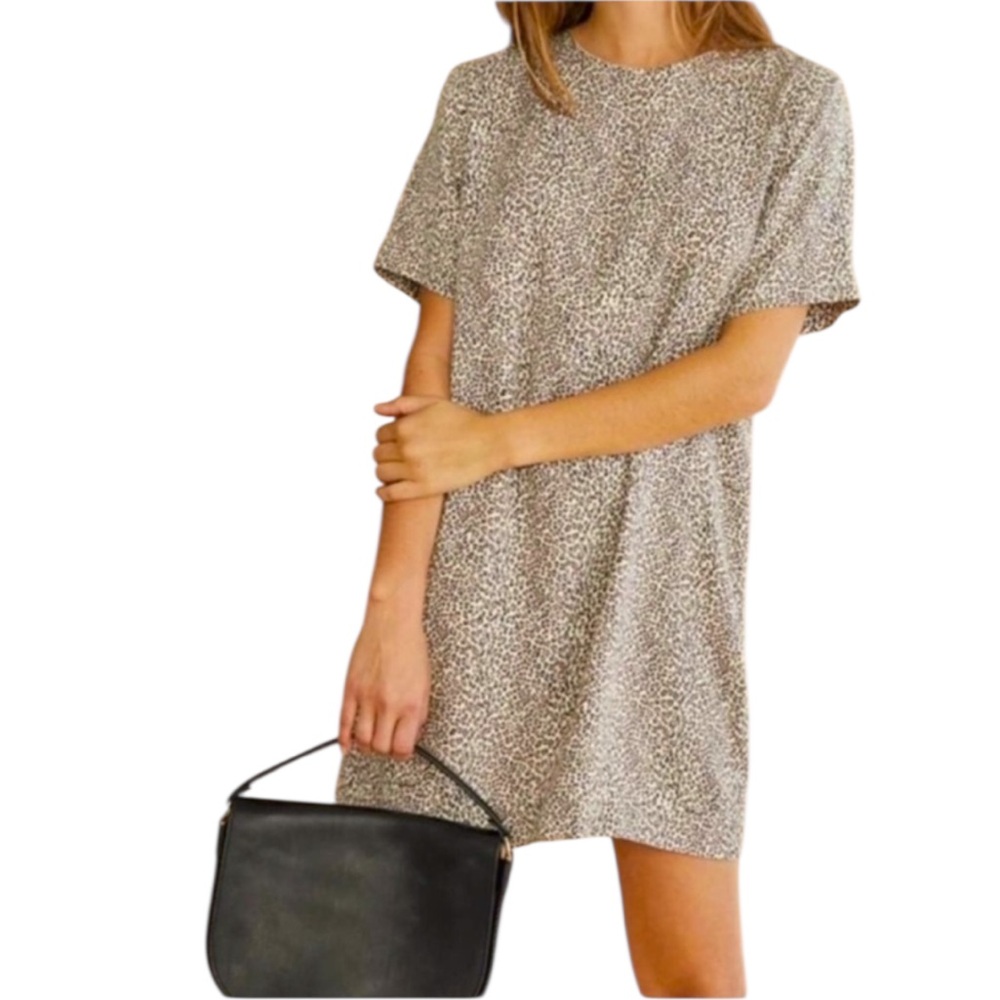 JENNI KAYNE Leopard T-Shirt Dress Size L